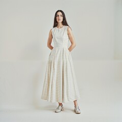 young woman in white dress