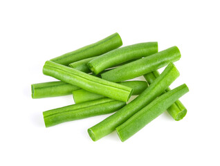 Green beans isolated on white background.