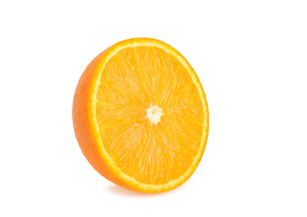 Half Orange slice isolated on white background