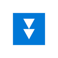 Blue Double Down Arrow Icon
