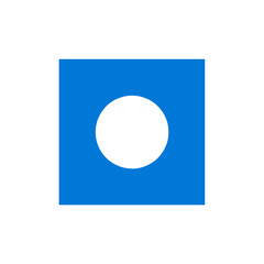 Blue Square with White Circle
