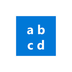 Blue Square with Letters 
