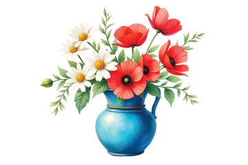 Watercolor Flower Vase Vectors & Illustrations