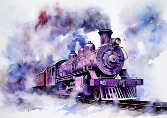 Smoke and Color: A Train in Motion"