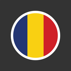Round circle flag of Romania isolated background. Vector illustration design.