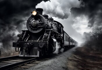 Obraz premium Wild Tracks: The Majesty of the Steam Engine