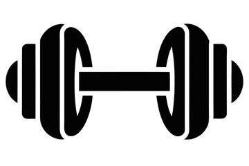 Dumbbell Vector Silhouette, Gym Equipment icon Symbol