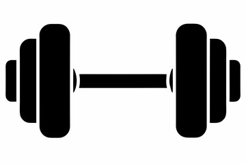 Dumbbell Vector Silhouette, Gym Equipment icon Symbol