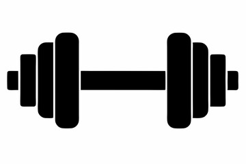 Dumbbell Vector Silhouette, Gym Equipment icon Symbol