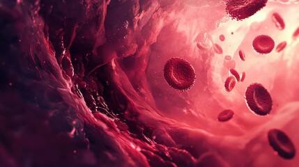 Illustration of blocked human arteries with cholesterol deposits, showing poor circulation in the bloodstream.