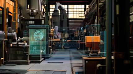 Fototapeta premium Futuristic Art in Industrial Space with Scale Details