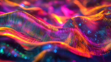 Abstract Futuristic Neon in the Metaverse Psychedelic