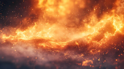 Fototapeta premium Abstract Orange Fire Background with Sparkles