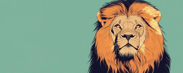 Leo lion with mane of light, proud and powerful