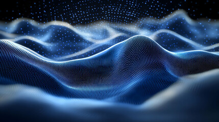 Naklejka premium Abstract 3D Blue Waves Background