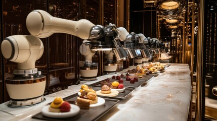 Robotic Pastry Delivery in Modern Restaurant