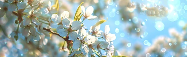 Obraz premium Springtime Cherry Blossoms in Sunlight