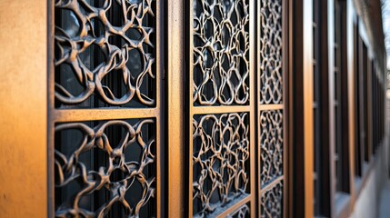 Ornate Wall Panels with Intricate Designs and Texture