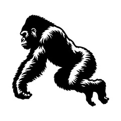 Gorilla jumps around Vector Logo