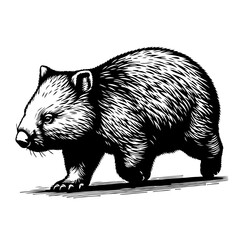 Wombat Walking Vector Logo