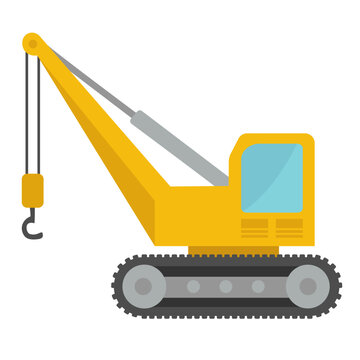 recommend clip art: Crane construction vehicle vector illustration, crawler crane clip art, lifting crane heavy equipment in cartoon style, construction machinery design elements