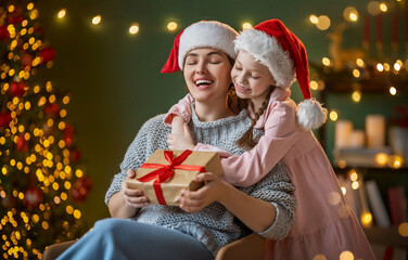 family celebrating Christmas