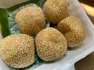 onde onde or sesame seed balls, a popular traditional food in Indonesia