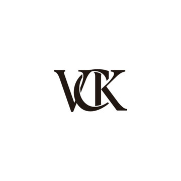 letters vck linked simple elegant logo vector