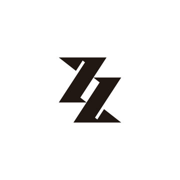 letters zl stripes linked arrows geometric logo vector