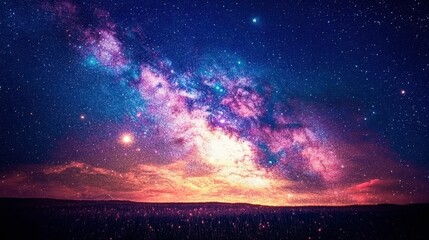 Obraz premium Stunning Cosmic Background of Stars and Galaxies