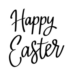 happy easter greeting hand lettering for typography. flat vector illustration on white background