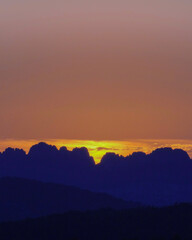 Orange Sunset in the countryside in the South of France