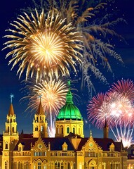 fireworks over the city