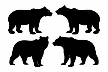 Bear silhouettes vector illustration.