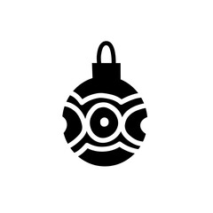 christmas ball silhouette icon