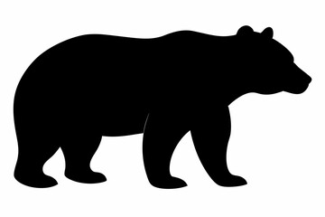 Naklejka premium Black bear silhouette vector illustration.