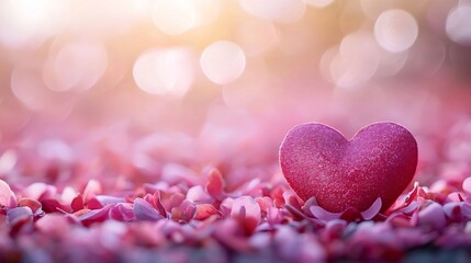 Fototapeta premium Heartfelt romantic symbol on a dreamy,soft-focus background