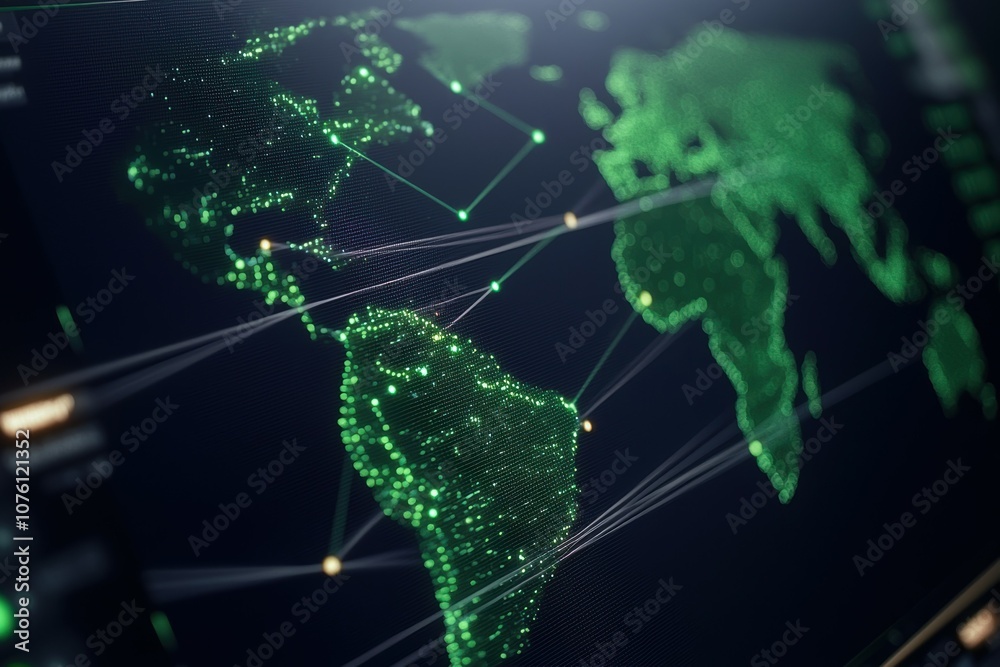 Poster High-Tech Logistics Dashboard for Fleet Tracking and Management with Global Map Visualization and Data-Driven Insights for Enhanced Decision-Making