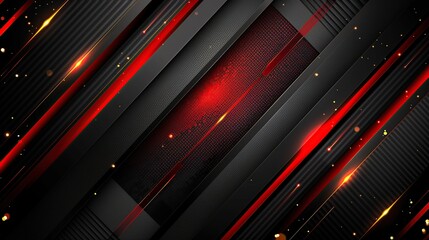 Abstract Red and Black Geometric Design