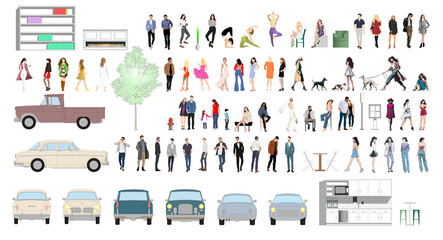 Illustrated Vector Scale People Architectural Figures
