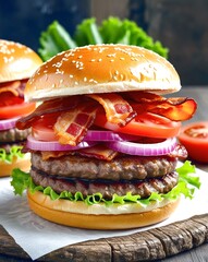 hamburger on a plate