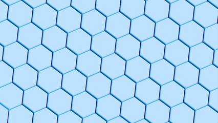 Abstract hexagon mesh pattern on blue light design modern background. Abstract technology, futuristic hexagon overlapping pattern with blue light effect.