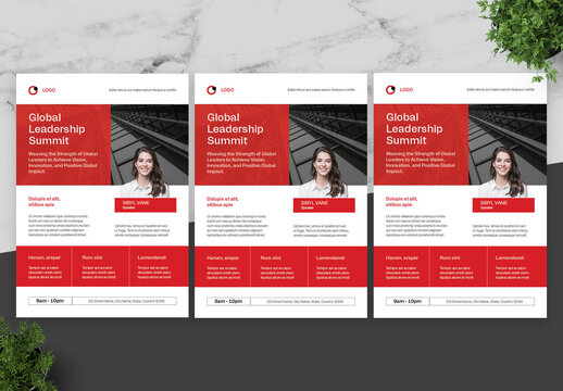 Red And White Business Flyer
