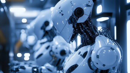 Fototapeta premium Futuristic Robotic Arm Showcasing Advanced Automation and Technological Innovation