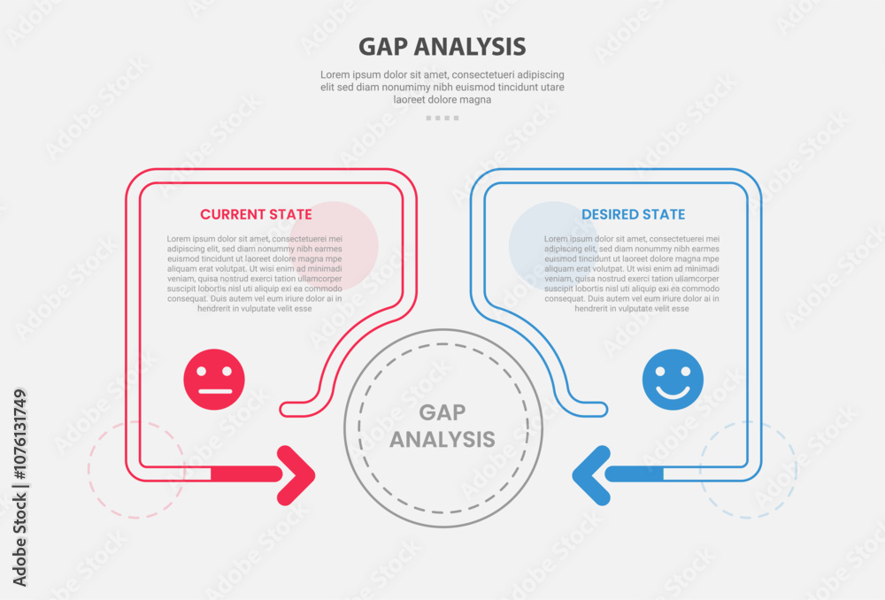 Canvas Prints gap analysis infographic outline style with 2 point comparison template with creative box container 