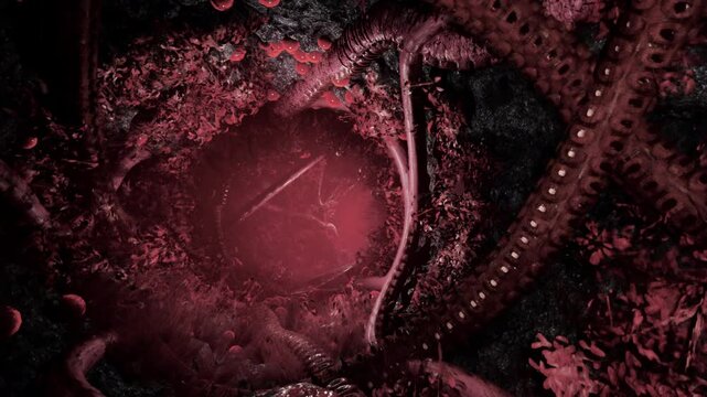 Voodoo Horror with red tentakles