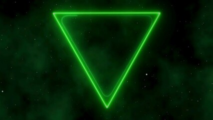 glowing green triangle neon light - Powered by Adobe