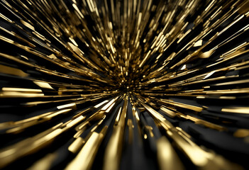Naklejka premium gold three dimensional banner abstract background wallpaper 3d dark golden ai