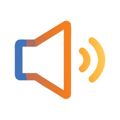 Speaker icon with sound waves, Vector illustration of a speaker icon emitting sound waves, representing audio, volume, and media playback in a simple dark design.

