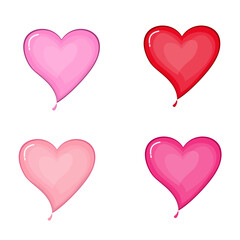 set of heart shaped balloons